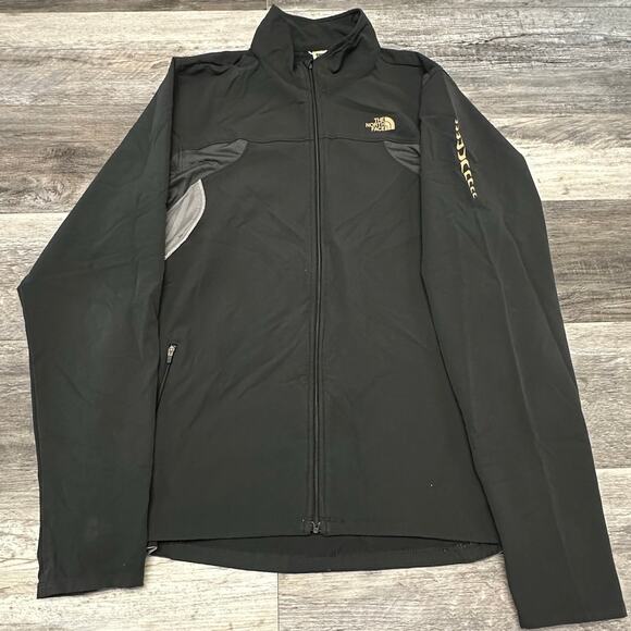 The North Face Black Mens L Hiking Full Zip Softshell Jacket Vented Lightweight - Picture 2 of 10